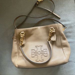 Authentic Tory Burch satchel with crossbody strap - great condition